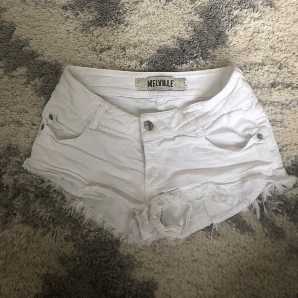 White denim brandy Melville shorts
